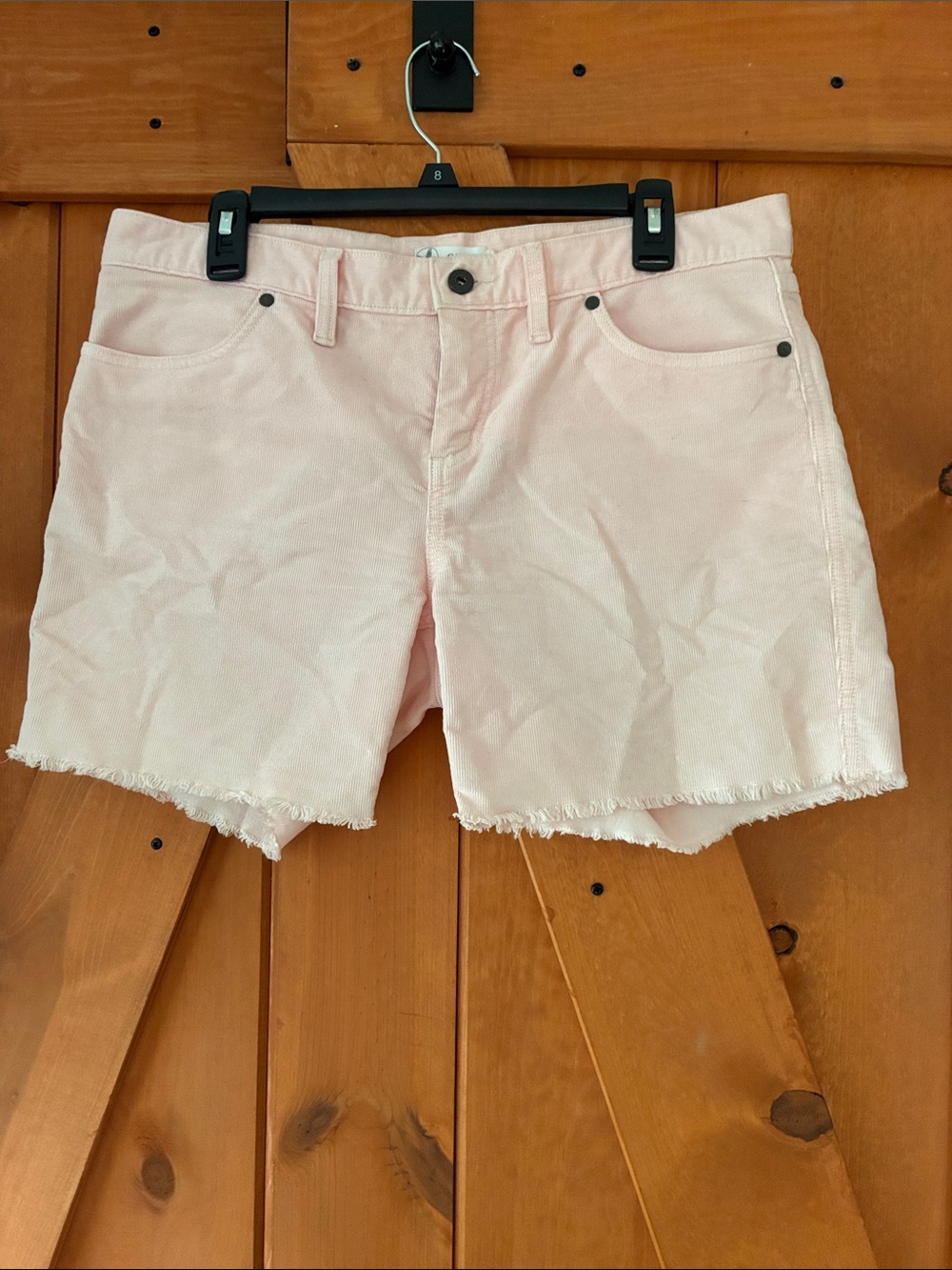 Carve Designs Women's Light Pink Frayed Hem Shorts
